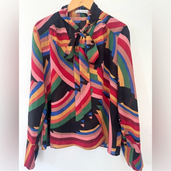 Alice + Olivia Multicolor Geometric Blouse - Picture 1 of 7